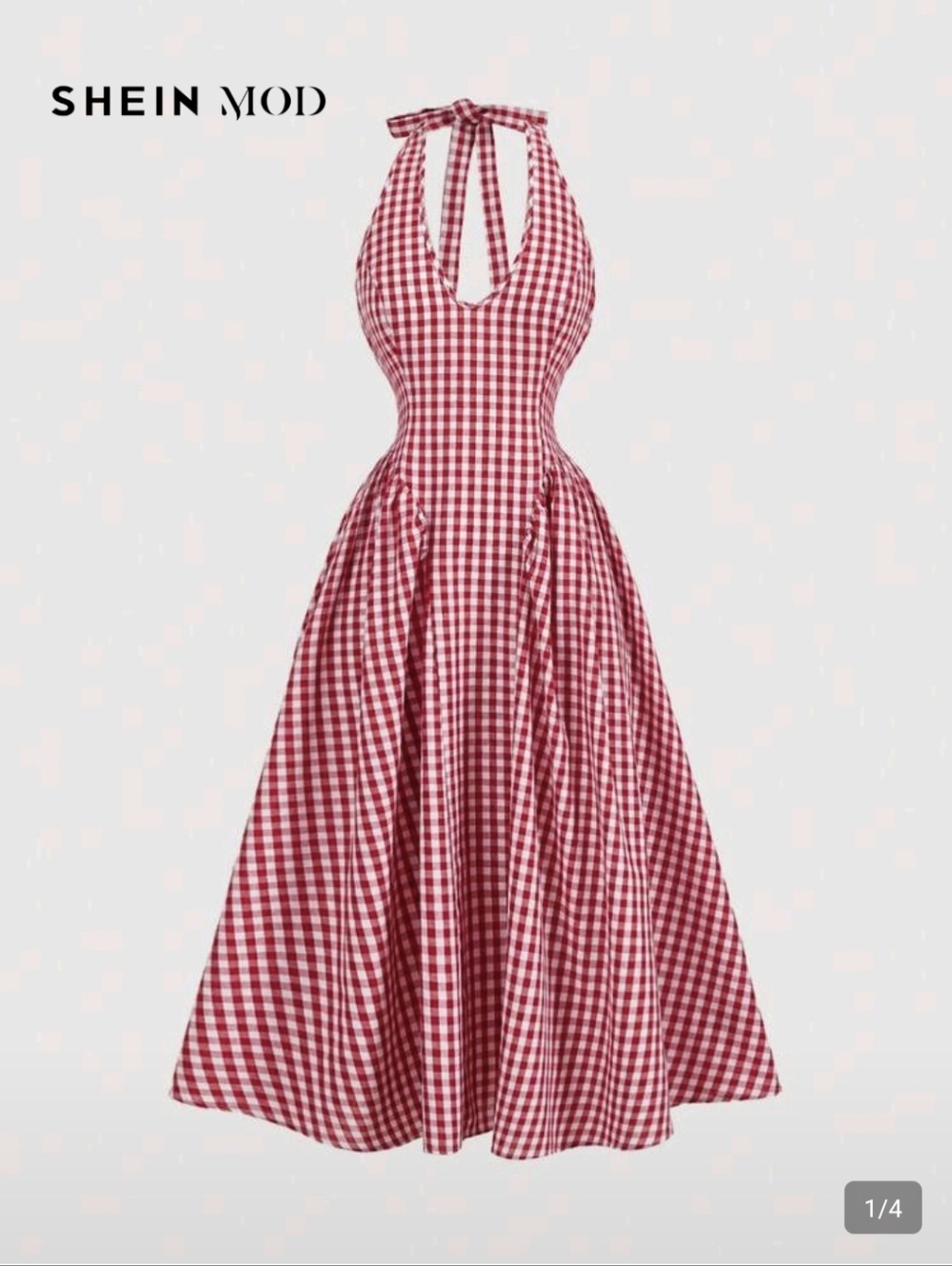 Red and White Gingham Dress